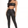 Fashion Nova Teddies & Babydolls Take Me On A Ride Faux Leather Pants - Black