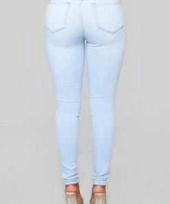 Mysite Classic Mid Rise Skinny Jeans - Light Blue Wash New Today