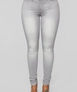 Fashion Nova Gray Matter Skinny Jeans - Grey
