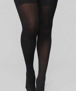 Fashion Nob Perfectly Classic Thigh Highs - Black
