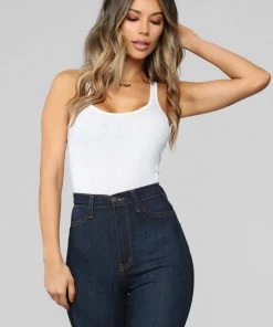 Mysite New Today Zoey Racer Back Tank - White