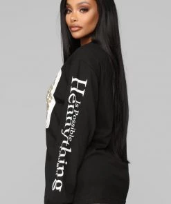 Fashion Nova Teddies & Babydolls Hennything Is Possible LS Top - Black 16 Fashion Nova Teddies & Babydolls Hennything Is Possible LS Top - Black