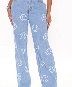 Fashion Nova Smile You're On Camera Boyfriend Jeans - Light Blue Wash