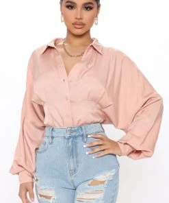 Fashion Nova She Means Business Bodysuit - Pink Office Babe