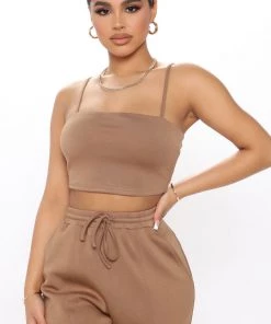 Mysite Easy Going Super Soft Jogger Set - Brown