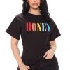 Fashion Nova Sweetest Honey Tunic Top - Black
