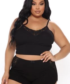 Fashion Nob Bedroom Cuddle PJ Set - Black Sleepwear & Robes 8 Fashion Nob Bedroom Cuddle PJ Set - Black Sleepwear & Robes