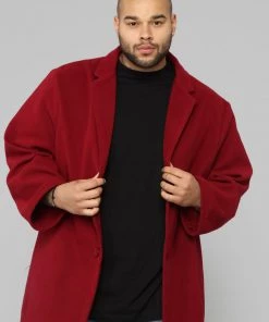 FashionNob Chadwick Car Coat - Burgundy Coming Soon