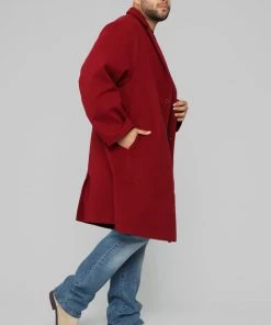 FashionNob Chadwick Car Coat - Burgundy Coming Soon