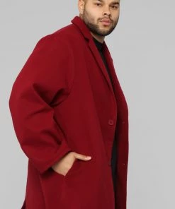 FashionNob Chadwick Car Coat - Burgundy Coming Soon