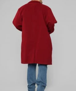 FashionNob Chadwick Car Coat - Burgundy Coming Soon
