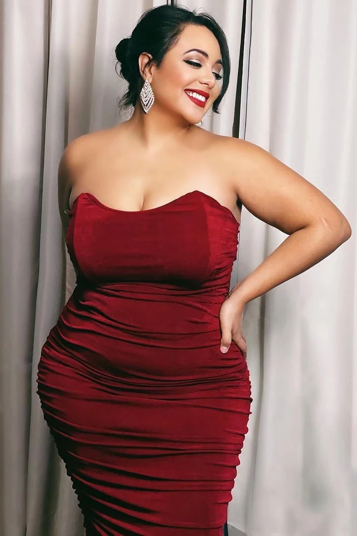 FashionNob All Ruched And Ready Midi Dress - Wine 4 FashionNob All Ruched And Ready Midi Dress - Wine