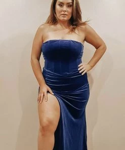 FashionNob All Yours For Tonight Velvet Maxi Dress - Royal DRESSES