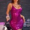 Mysite Baby Tonight Sequin Dress - Fuchsia