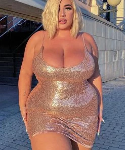 FashionNob DRESSES Baby Tonight Sequin Dress - Rose Gold