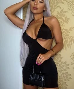 Fashion Nob Influencer Looks Balancing Act Cut Out Mini Dress - Black