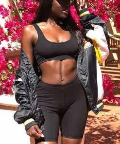 Mysite Bondoc Biker Short Set - Black New Today