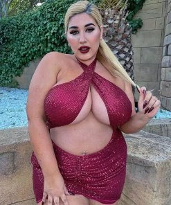 Mysite DRESSES Britt Sequin Mini Dress - Burgundy