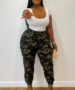 Mysite Cadet Kim Oversized Camo Pants - Camo