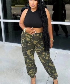 Mysite Cadet Kim Oversized Camo Pants - Camo