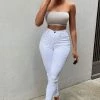 Mysite New Today Classic High Waist Skinny Jeans - White