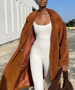 Fashion Nob Cover Girl Teddy Coat - Brown Winter Blowout