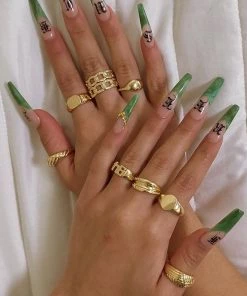 Fashion Nova Croissant Multi Ring Set - Gold