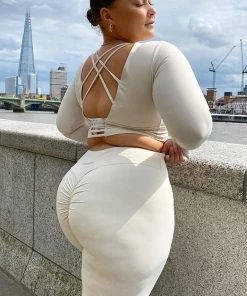 Fashion Nova Crunch Time Active Scrunch Butt Leggings In Sculpt Tech - Ivory Best Sellers