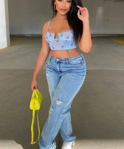 Fashion Nova Daddy Issues Slouch Fit Jeans - Medium Blue Wash