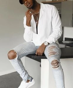 Mysite Dawson Long Sleeve Woven Top - White