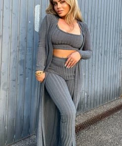 Fashion Nova Day Off For You Pant Set - Grey