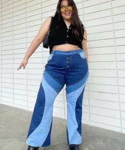 Fashion Nova New Today Devil In The Details Patchwork Flare Jeans - Dark Wash