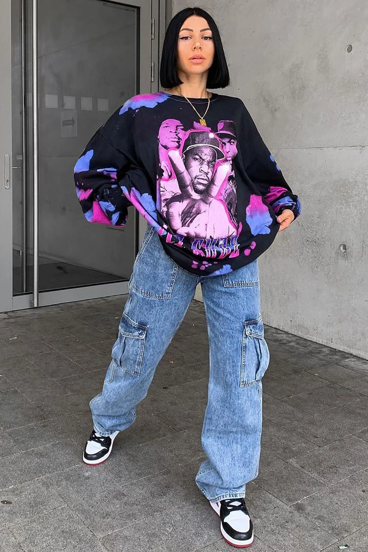 Fashion Nova Don't You Worry Wide Leg Carpenter Jeans - Medium Blue Wash 1 Fashion Nova Don't You Worry Wide Leg Carpenter Jeans - Medium Blue Wash