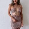 Mysite Endless Nights Sequin Mini Dress - Rose Gold DRESSES