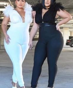 Fashion Nova Editorial Bandage Jumpsuit - White