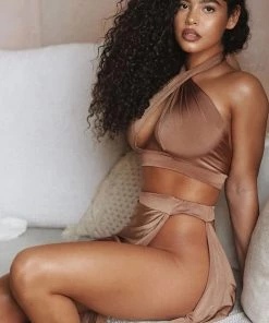 Fashion Nova Egyptian Queen Cutout Set - Chocolate SETS