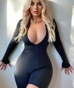 Fashion Nova Electric Feelings Romper - Black