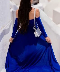 Fashion Nob DRESSES Elegantly Fab Off Shoulder Maxi Dress - Royal