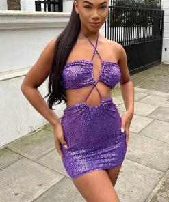 Mysite DRESSES Endless Nights Sequin Mini Dress - Lavender