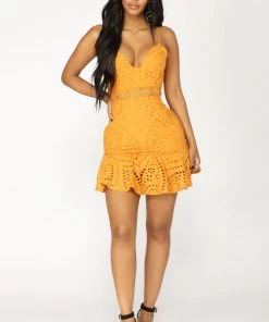 Mysite NEW IN Trophy Gal Mini Dress - Mustard