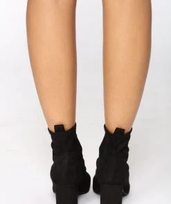 Fashion Nova Walk It Out Bootie - Black