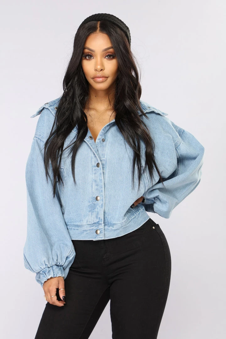 Fashion Nob Trixie Girl Denim Jacket - Medium Wash Influencer Looks 2 Fashion Nob Trixie Girl Denim Jacket - Medium Wash Influencer Looks