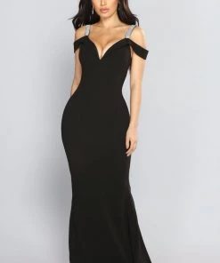 Fashion Nova So Gorgeous Rhinestone Dress - Black Wedding Guest