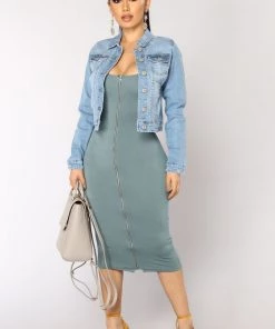 Mysite I'm So Basic Denim Jacket - Light Wash