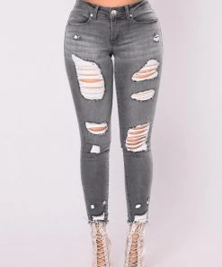 Mysite Influencer Looks Nervous Around You Jeans - Grey Wash