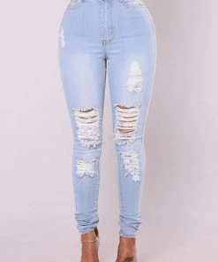 Fashion Nova Tempe Distressed Jeans - Light Wash