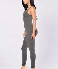 Fashion Nova Teddies & Babydolls Nova Season Jumpsuit - Charcoal