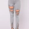 Mysite New Today Tell Your Boy Bye Jeans - Grey