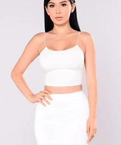 Fashion Nova KiKi Cropped Top - Ivory