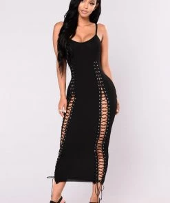 Mysite Temperance Knit Dress - Black New Today